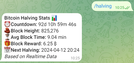 Bitcoin Halving Telegram Bot