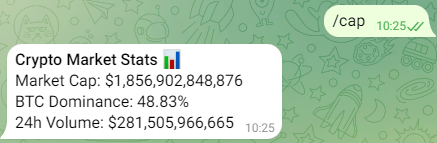 Crypto Market Cap Telegram Bot