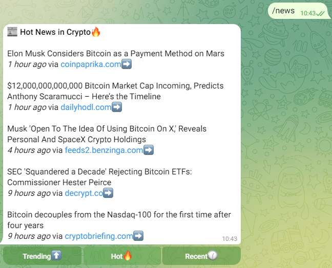 Crypto News Telegram Bot