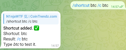 Shortcut Commands Telegram Bot