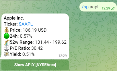 Stock Price Telegram Bot