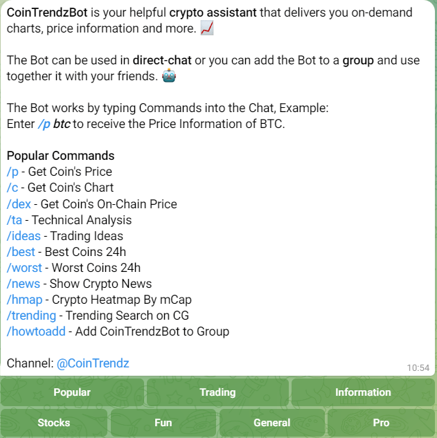 CoinTrendzBot help