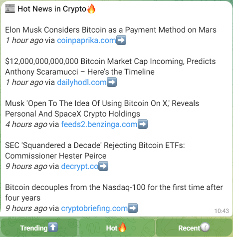 Telegram Crypto News Bot