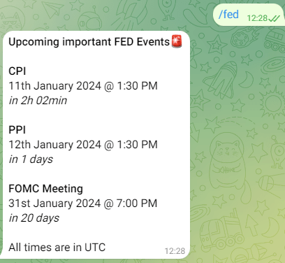 FED FOMC CPI PPI Alerts Telegram Bot